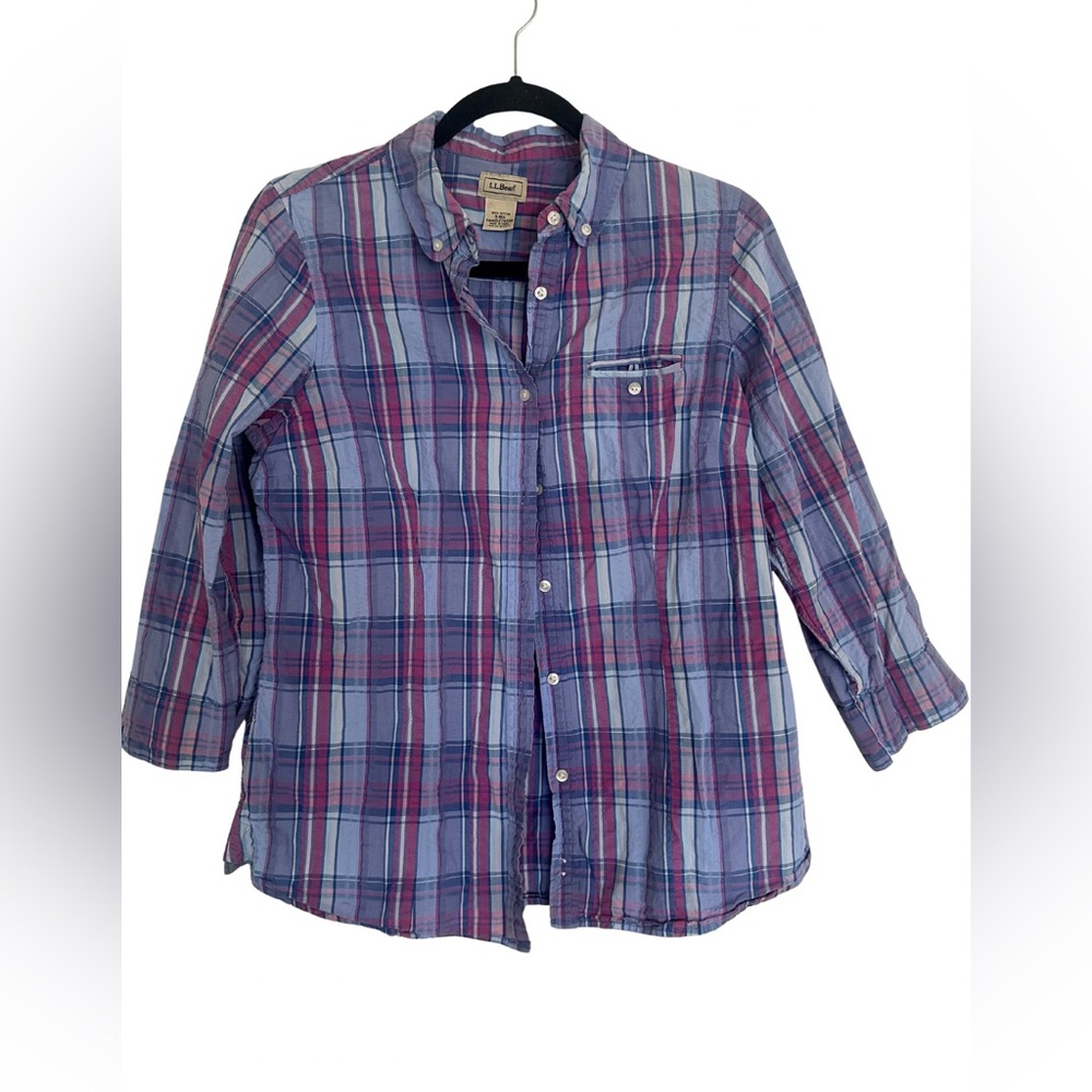 L.L.Bean‎ Women’s Plaid Button-Down Shirt Size S Regular – EUC